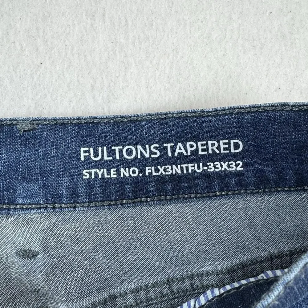 Mugsy Jeans Mens Size 33x32 Blue Fultons Tapered Slim Fit Stretch Denim Casual
